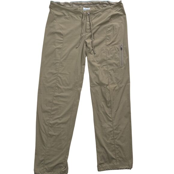 Columbia Just Right Straight Leg Pants Women’s 16 Khaki Zip Pocket AL8141 - Picture 1 of 10